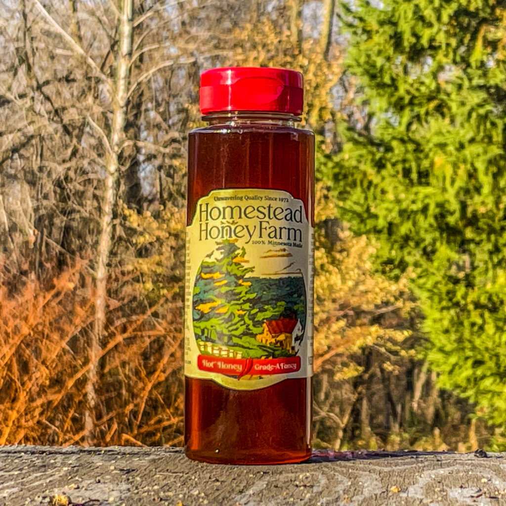 NEW12 oz. Squeeze Bottle Hot Honey GradeA Fancy Homestead Honey
