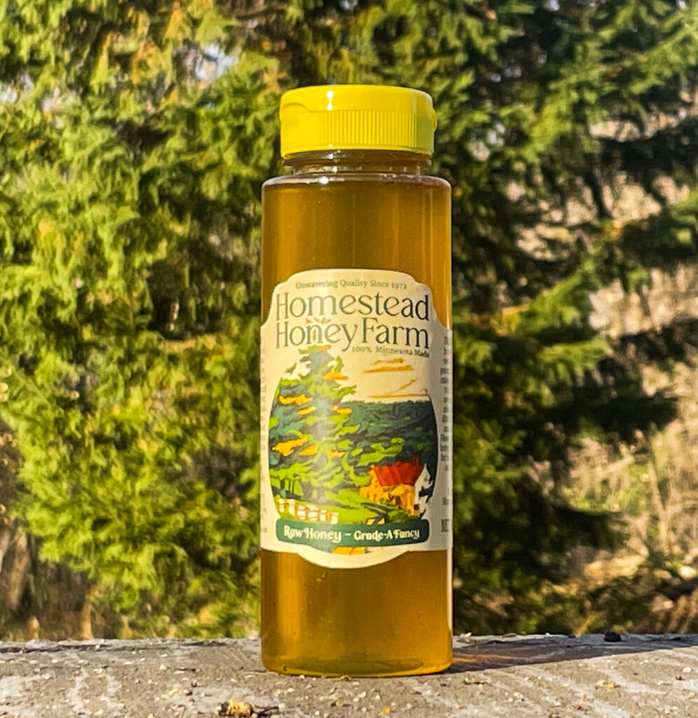 12 oz. Squeeze Bottle Raw Honey GradeA Fancy Homestead Honey Farm