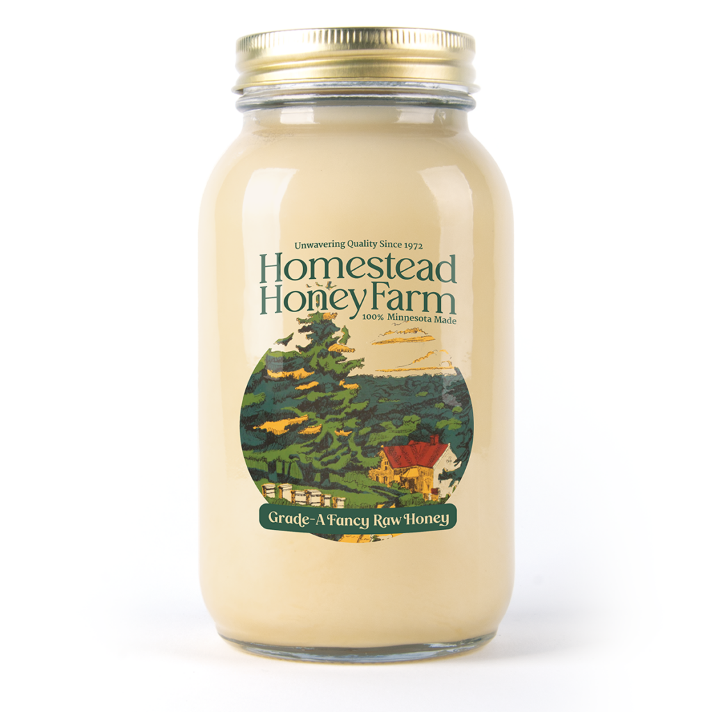 47 oz. Glass Quart Mason Jar Raw Honey GradeA Fancy Homestead