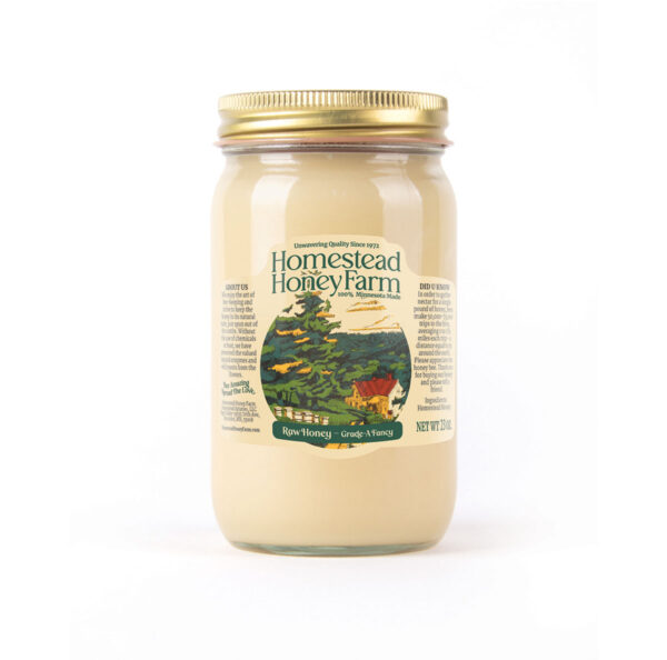 23 oz. Glass Pint Mason Jar - Raw Honey - Grade-A Fancy