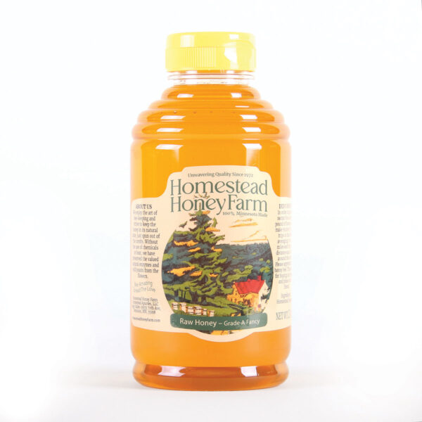 1.5 lb. Squeeze Skep Bottle – Raw Honey – Grade-A Fancy - Image 2