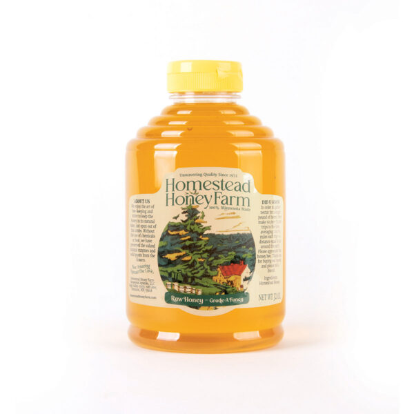 2 lb. Squeeze Skep Bottle - Raw Honey - Grade-A Fancy - Image 2